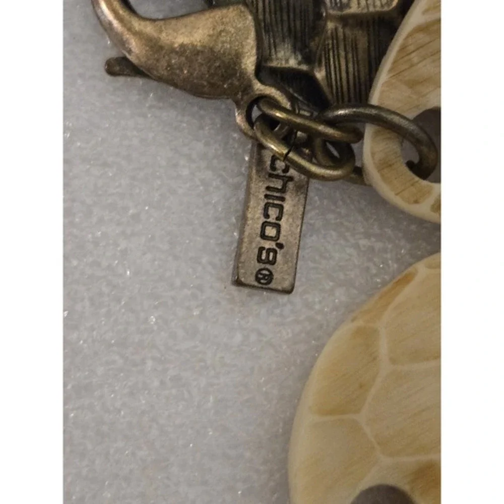 Chicos Belt Womens Hard Plastic Jewelry Design Brown Chain‎